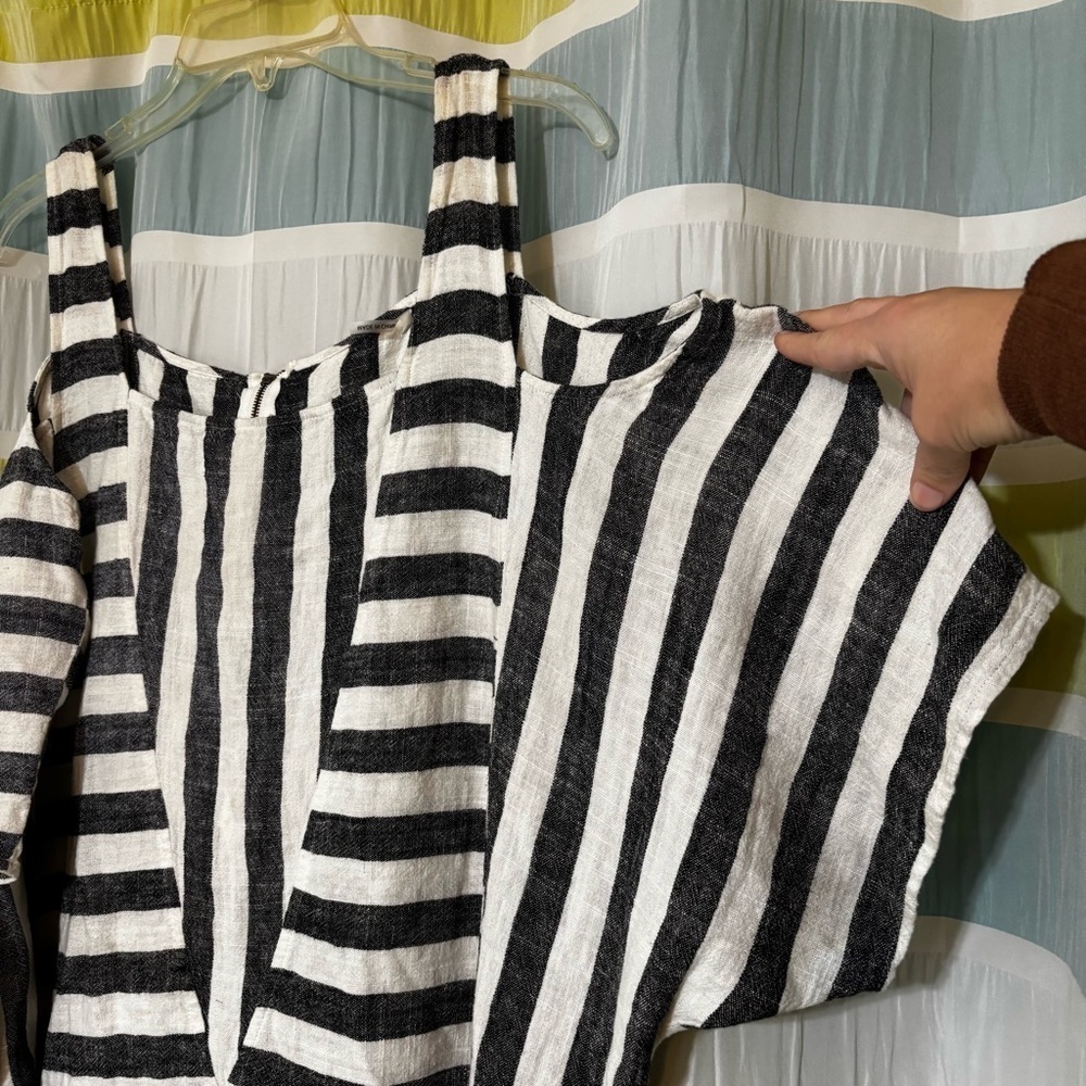 Soft Surroundings Sunset Striped Cold Shoulder Linen Tunic Sz 2X - Picture 11 of 11